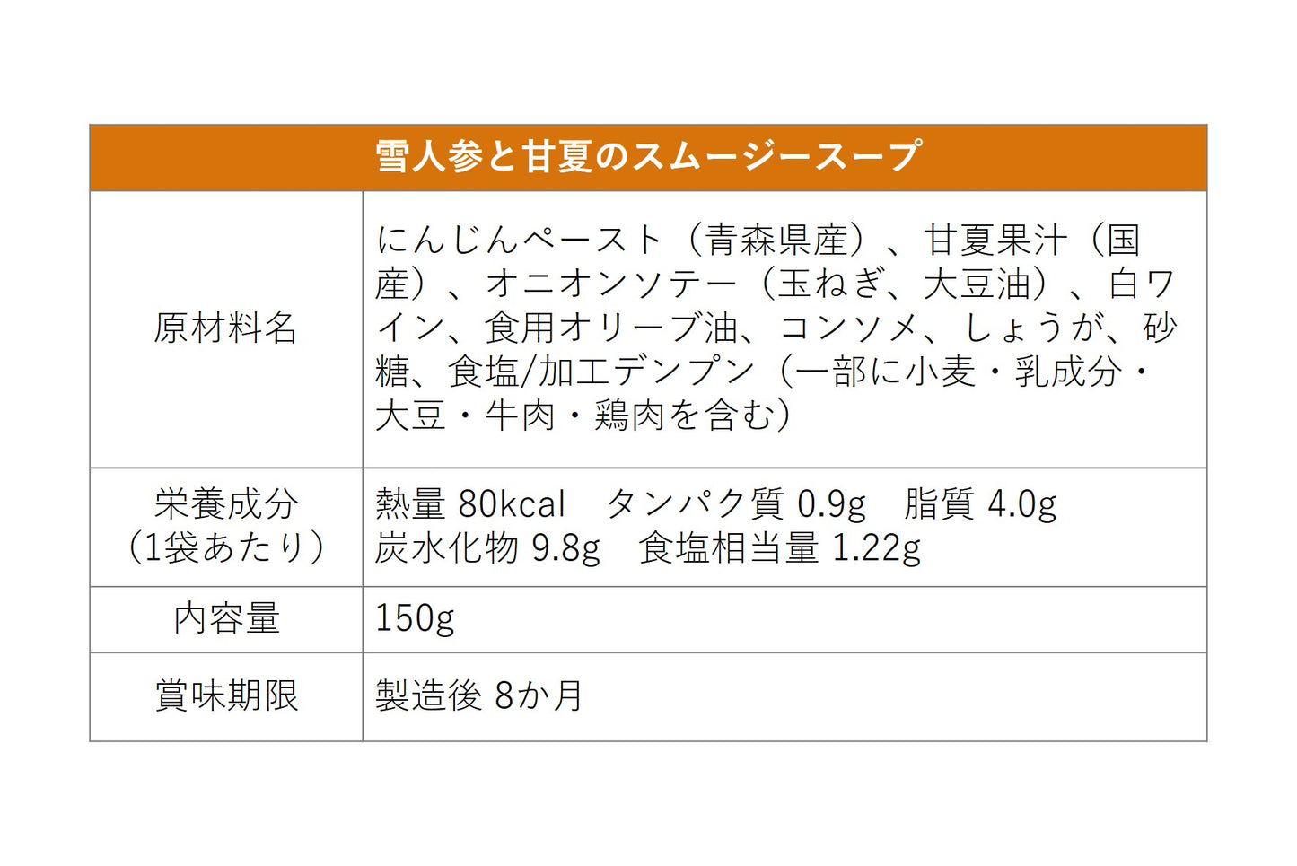 Nagaraハンディスープ 雪人参と甘夏のスムージースープ 5個セット（組み合わせ固定）